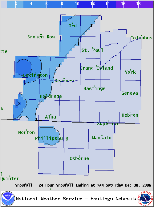 Current Snowfall Map