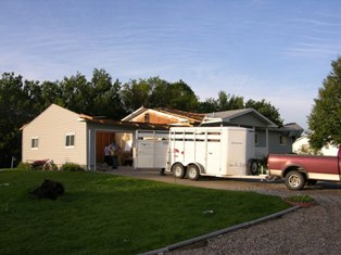 Roof blown off of garage. Photo by NWS Staff.