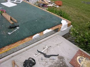 House destroyed by Amherst tornado. Photo by NWS Staff.