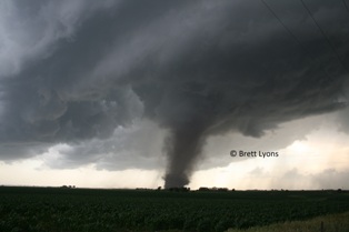 Tornado near Bradshaw.  Photo courtesy of Brett Lyons.