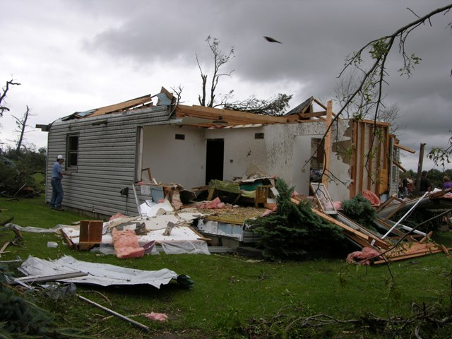 House destroyed by the tornado on Highway 92 near Osceola, NE.  Photo by NWS Staff.