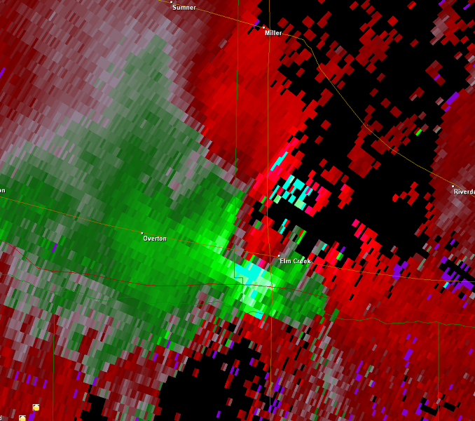 KUEX Velocity from 3:58 p.m. CDT.