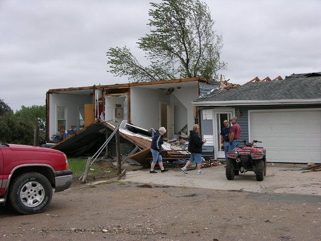 Closer view of house damage near Bradshaw.  Photo by NWS staff.