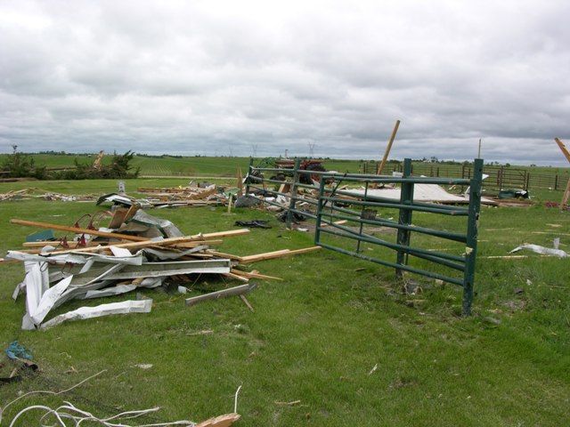 Tornado strewn debris near Amherst, NE. Photo by NWS staff.