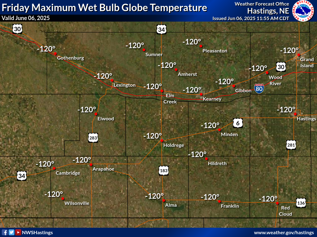Maximum Wet Bulb Globe Temperature Today