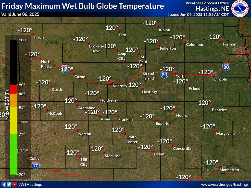 Maximum Wet Bulb Globe Temperature Today