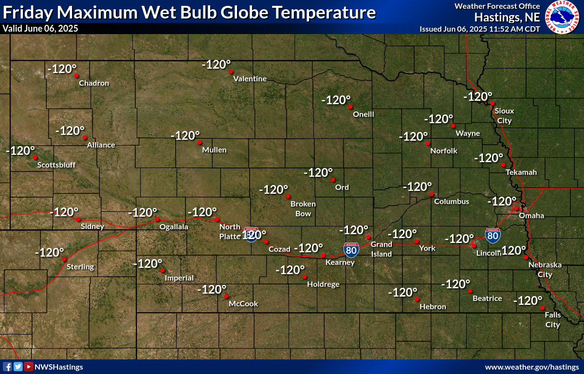 Maximum Wet Bulb Globe Temperature Today