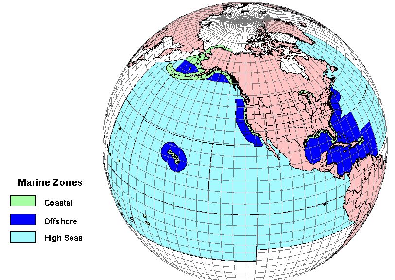 NWS Coastal, Offshore and High Seas Zones