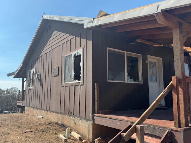 Windows shattered from tornado
