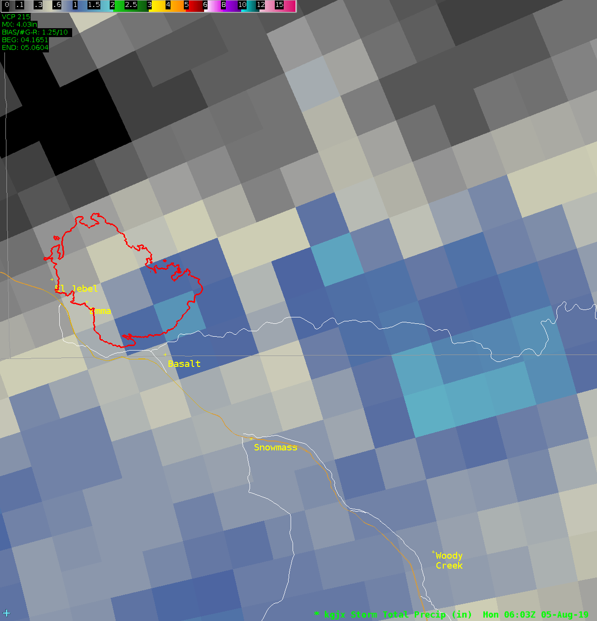 KGJX Storm Total Precipitation Estimates