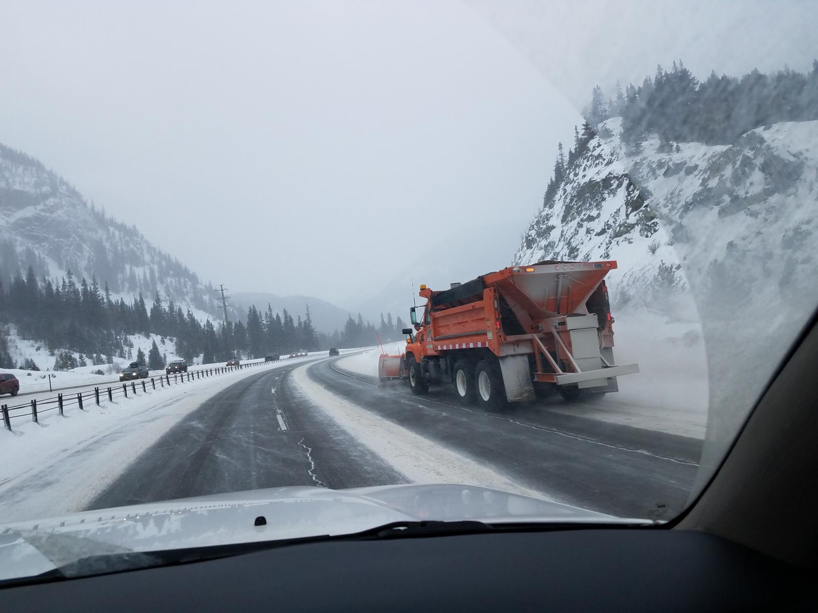 Snowplows working hard on Christmas Day 2016