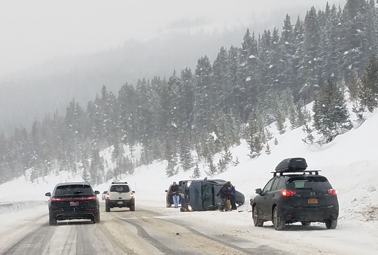 Accident heading down the west side of Vail Pass