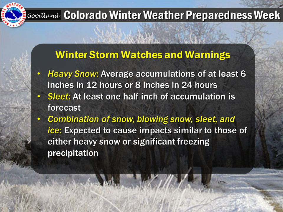 Winter Storm Watches and Warnings