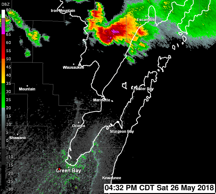 Storms Over Door County Saturday Evening