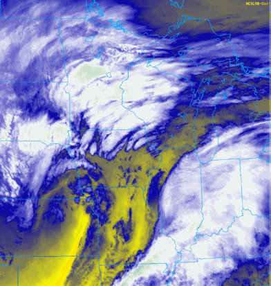 Goes 16 Water Vapor Animation of Potent Upper-Level Circulation Associated With The Storm