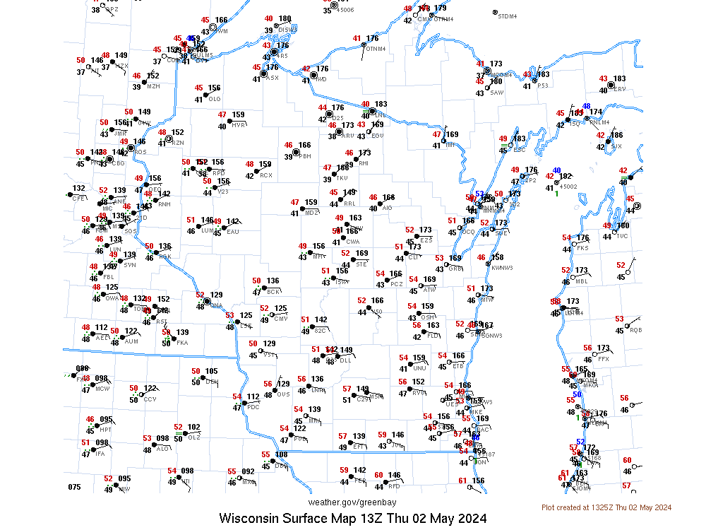 Wisconsin Plot of observations