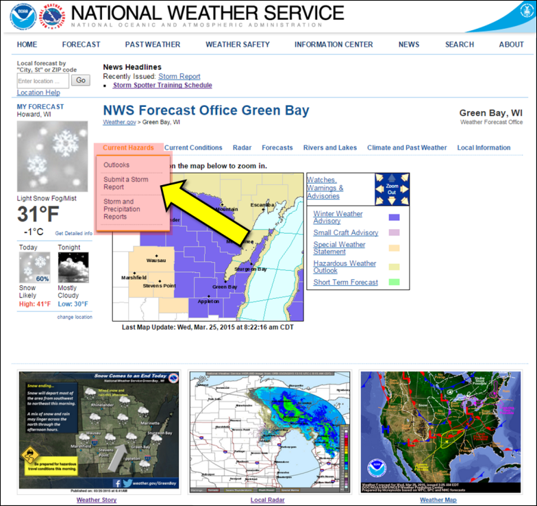 Submit Storm Report Link