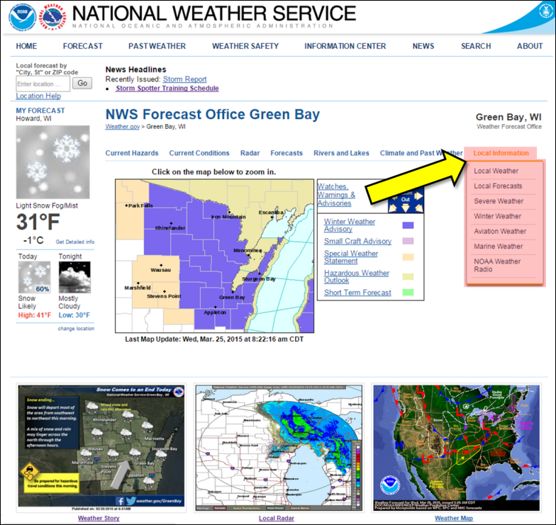 Local Forecast Information Links