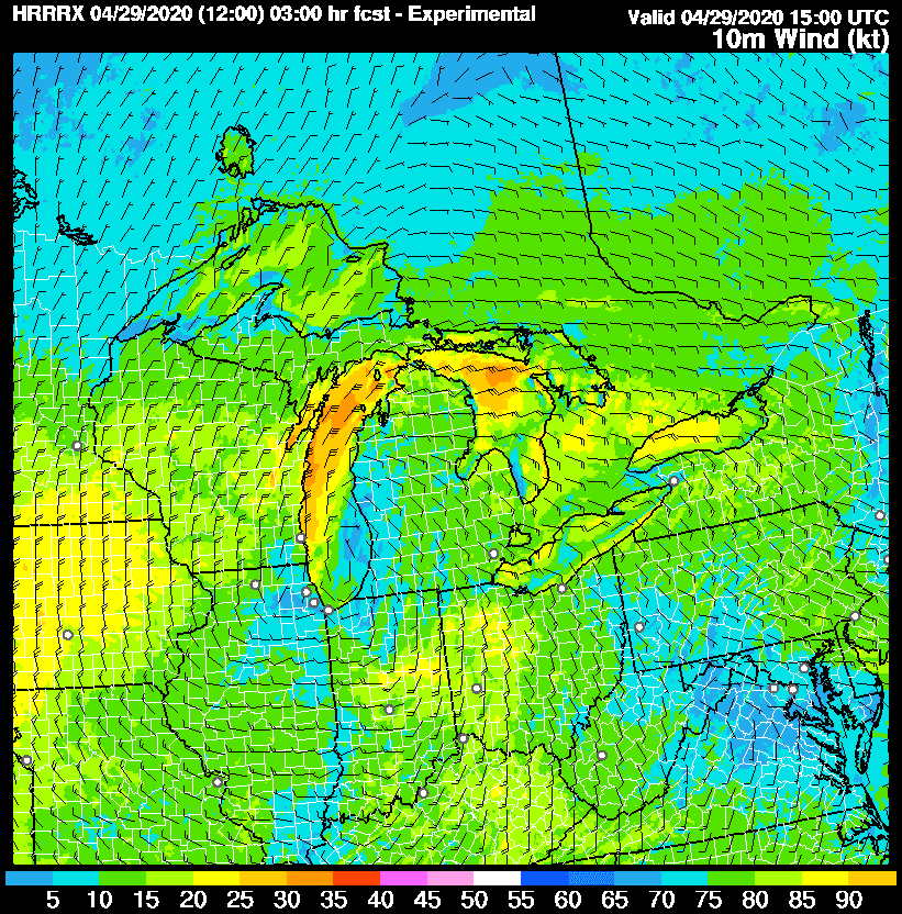 HRRR Model Wind Forecast
