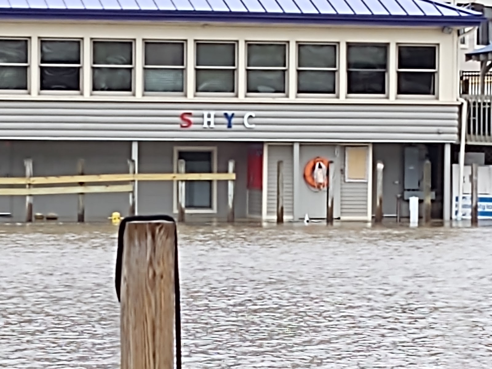 Picture of flooding at South Haven Yacht Club