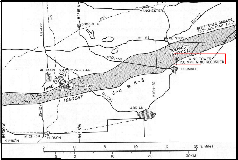 Map of Combined Damage from Dr. Fujita