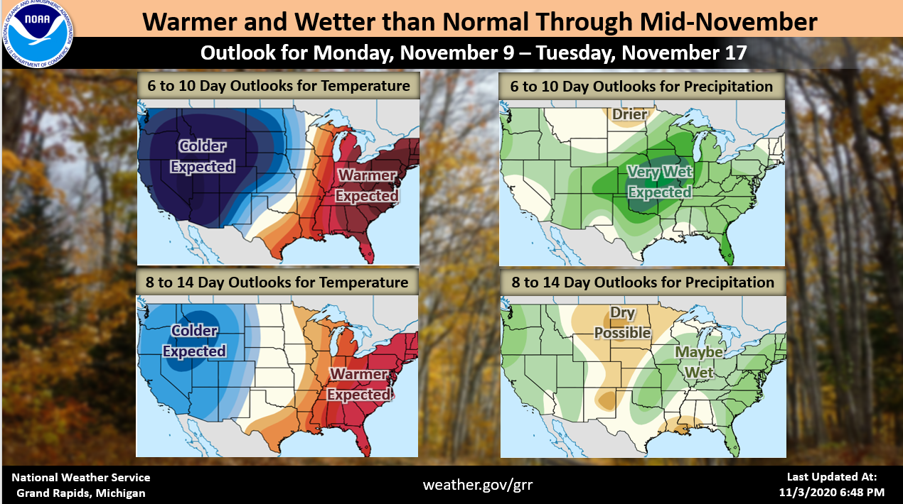 Warmer Than Normal Temperatures Expected Through MidNovember