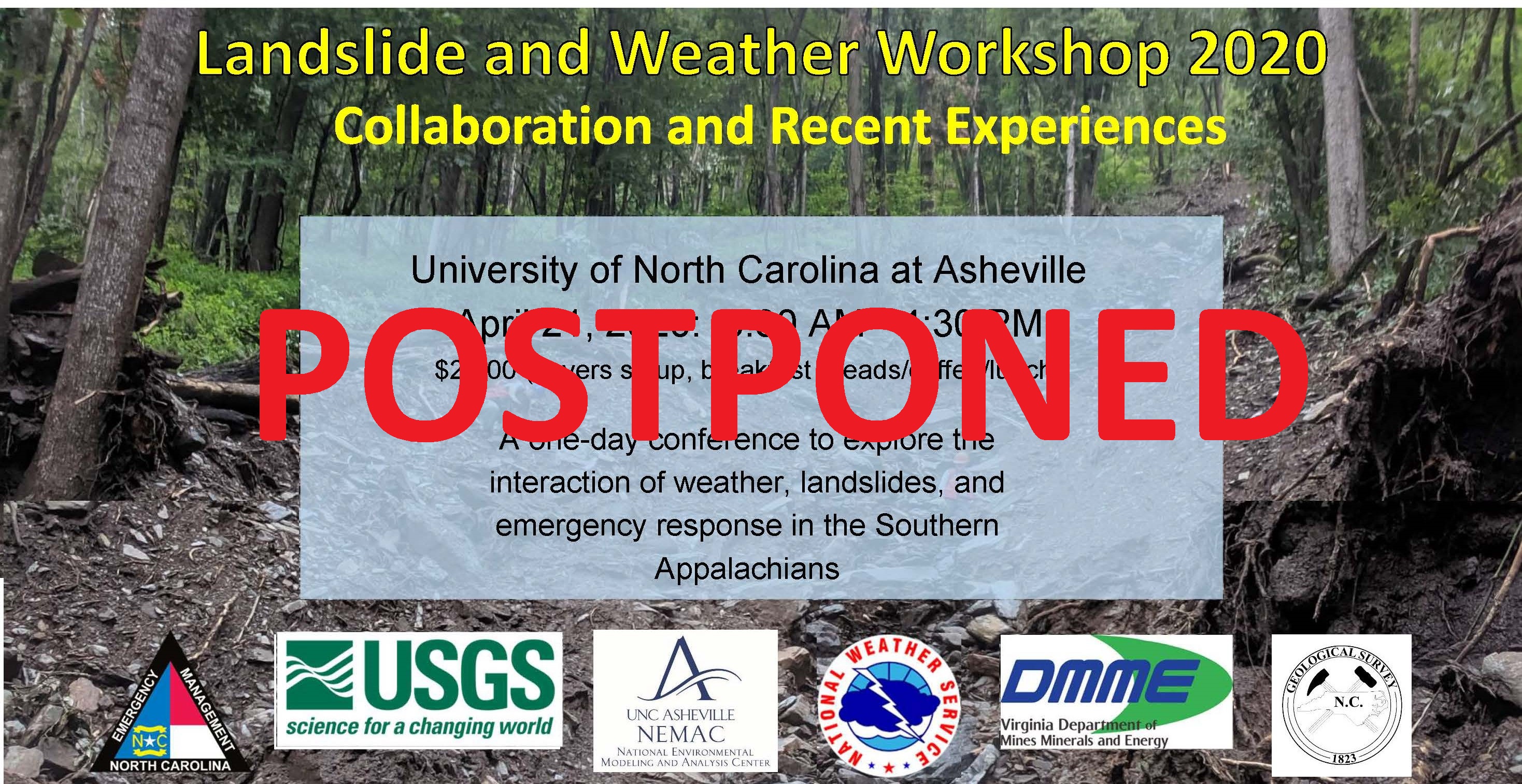 Landslide and Weather Workshop Postponed