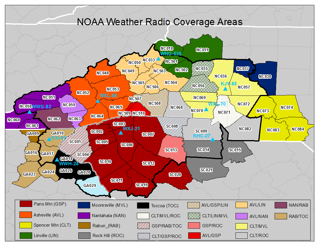 Asheville Nc Zip Code Map Noaa Weather Radio Page