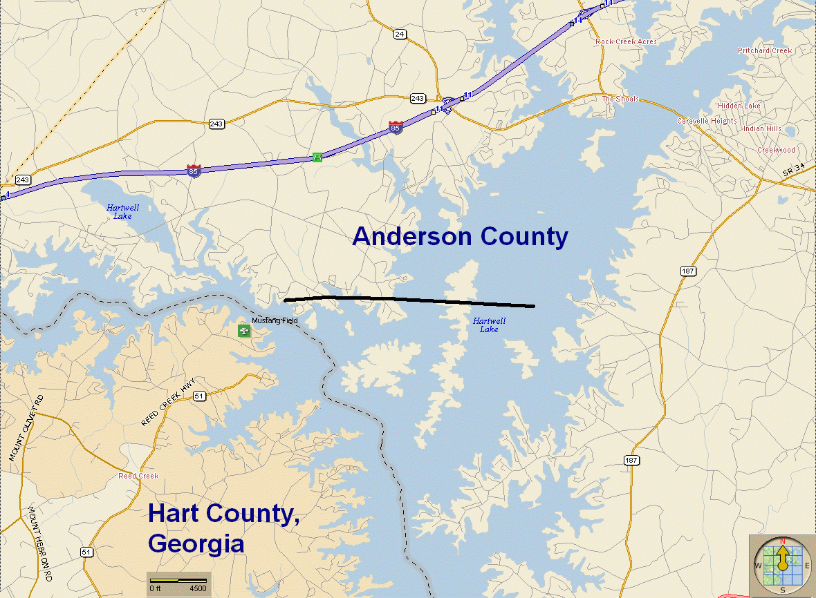 Track of damage associated with Anderson County (SC) tornado on 10 April 2009