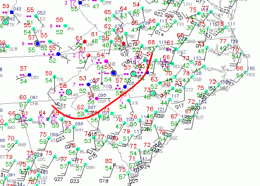 Surface analysis at 2200 UTC on 10 April