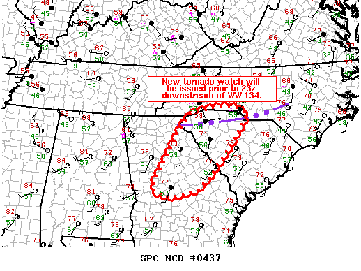 Mesoscale Discussion #0437 issued at 2211 UTC 10 April 2009