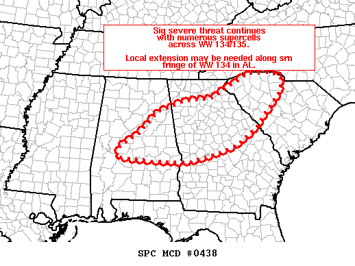 Mesoscale Discussion #0438 issued at 2334 UTC 10 April 2009