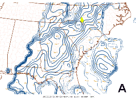 Effective Bulk Shear at 2100 UTC on 28 March 2010