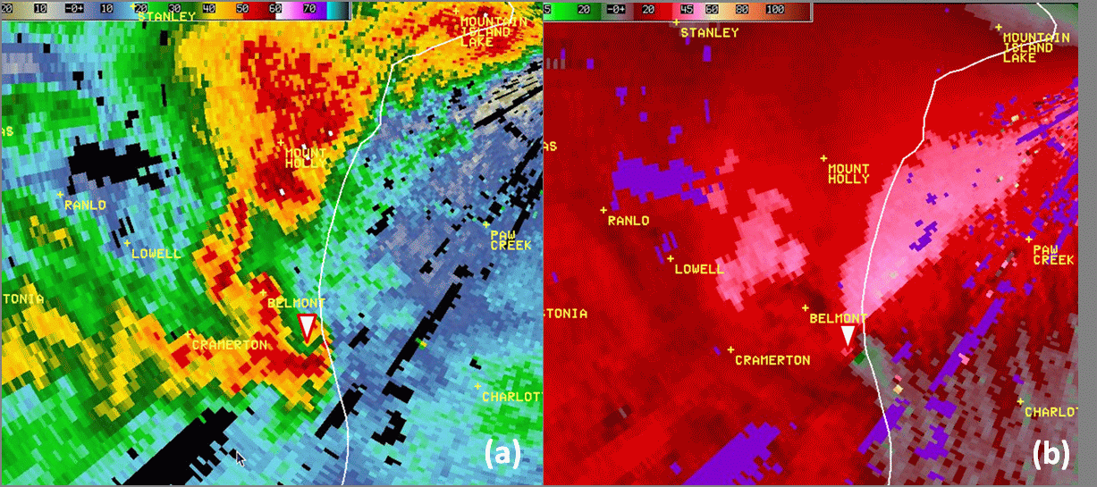TCLT reflectivity and storm relative motion at 0.2 degrees at 2137 UTC on 28 March