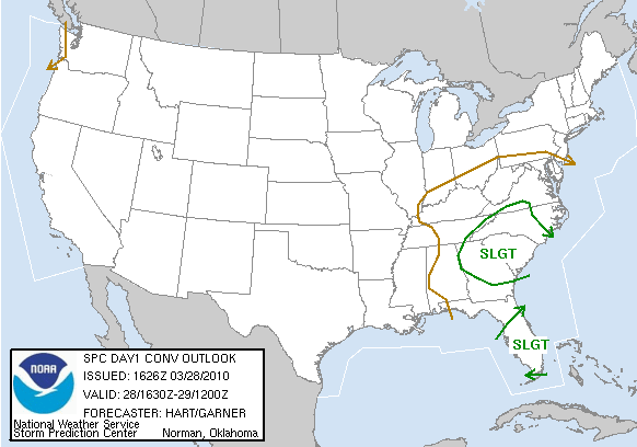 Day 1 Convective Outlook issued at 1626 UTC 28 March 2010
