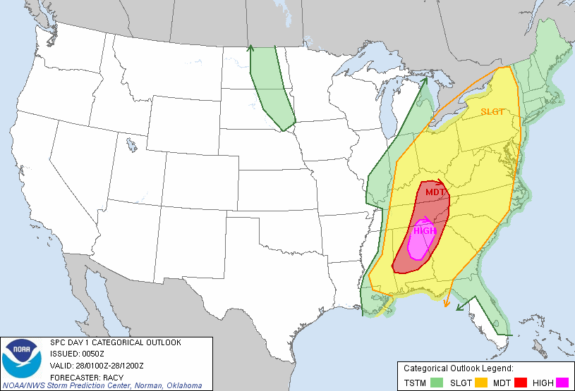 Day 1 Convective Outlook issued at 0050 UTC 28 April 2011