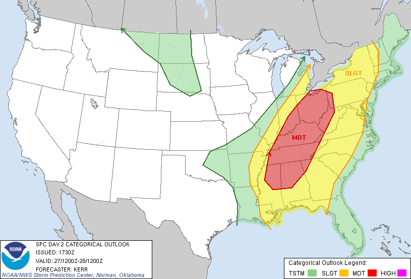 Day 2 Severe Weather Outlook issued at 1730 UTC on 26 April 2011