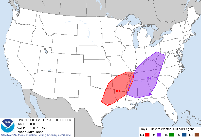 Day 4-8 Severe Weather Outlook issued at 0850 UTC on 23 April 2011