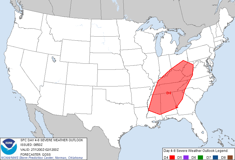 Day 4-8 Severe Weather Outlook issued at 0850 UTC on 24 April 2011