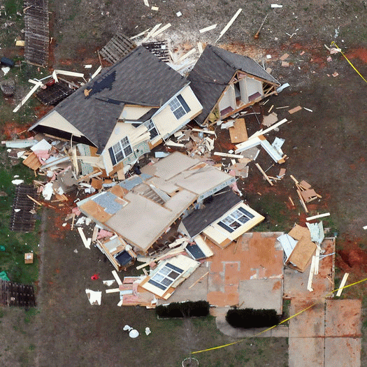 Damage to homes on Brookstead Meadow Court on 3 March 2012