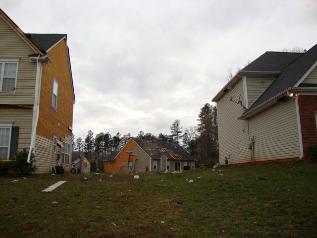 Damage from the Harrisburg Tornado on 3 March 2012
