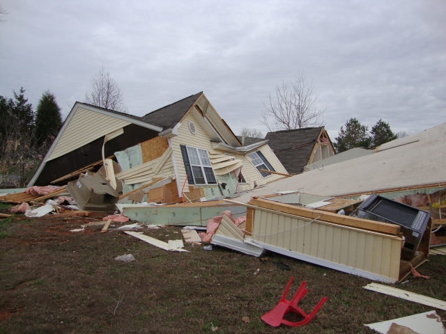Damage from the Harrisburg Tornado on 3 March 2012
