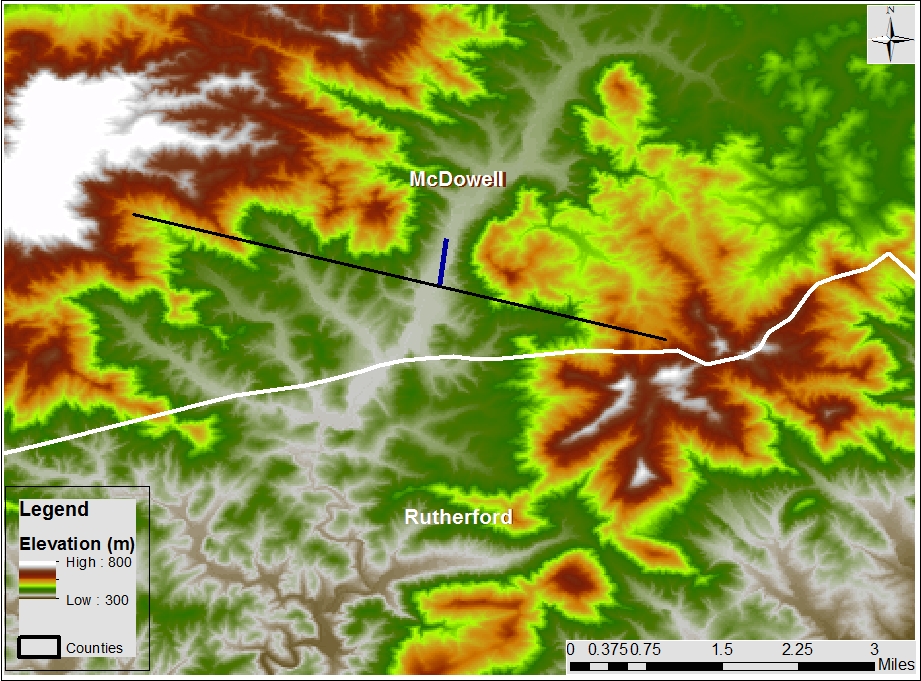 Track of the McDowell County NC tornado on 15 October 2014