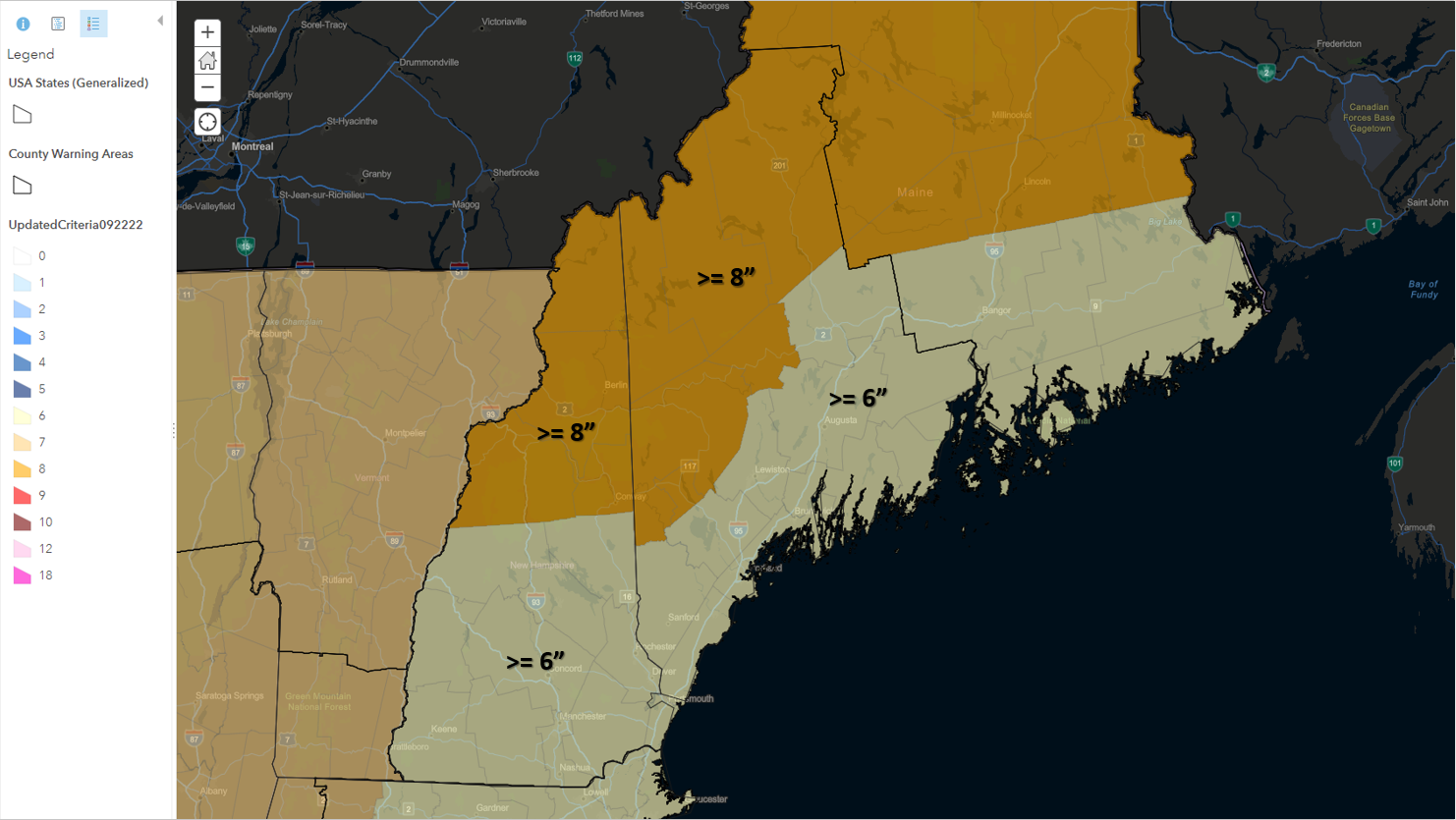 Snow Criteria Map