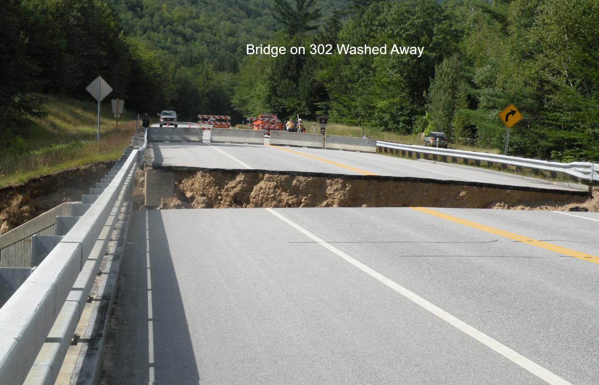 Washout on Sawyer River bridge 