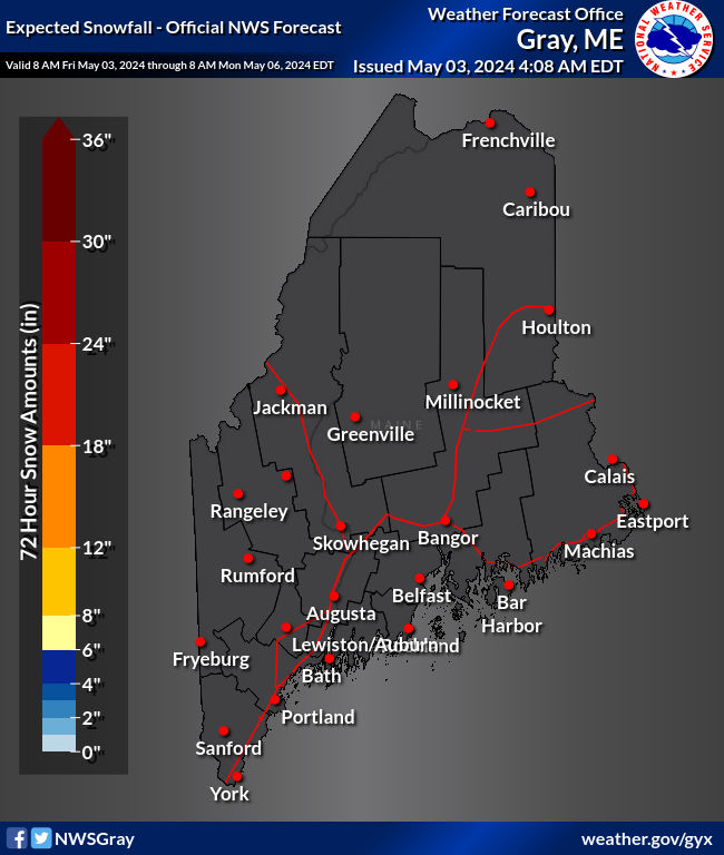 northern maine Storm Total Snow Prediction