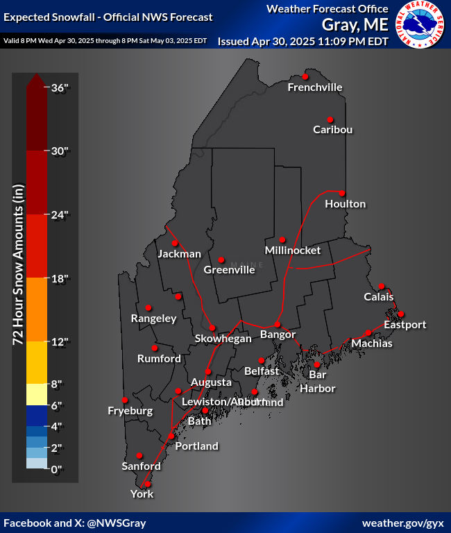  northern maine Storm Total Snow Prediction