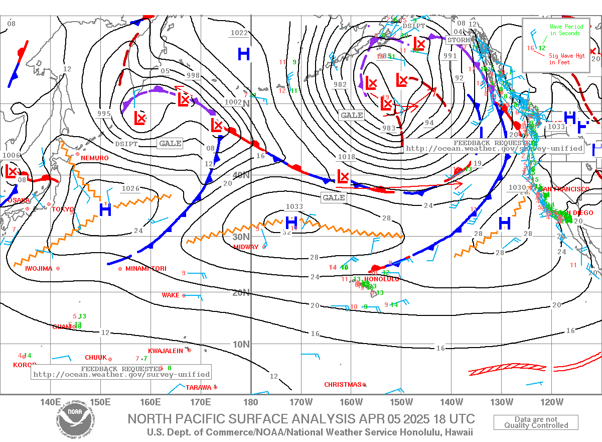 North Pacific Surface Pressure Analysis