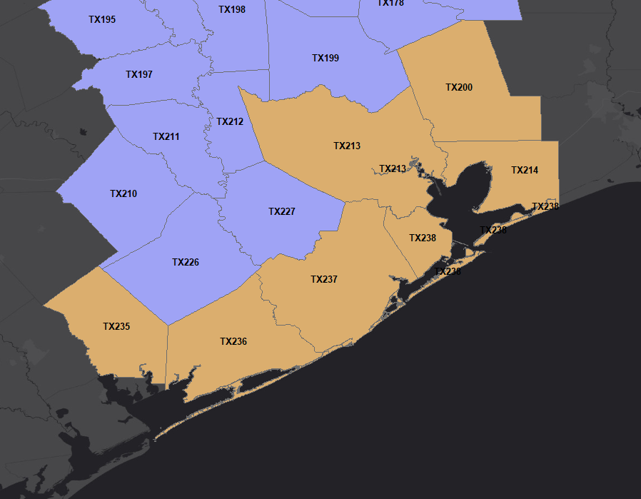 Galveston Zip Code Map