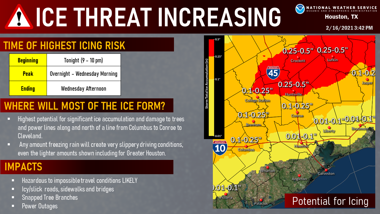 February 16th Ice Forecast for that Night - Afternoon